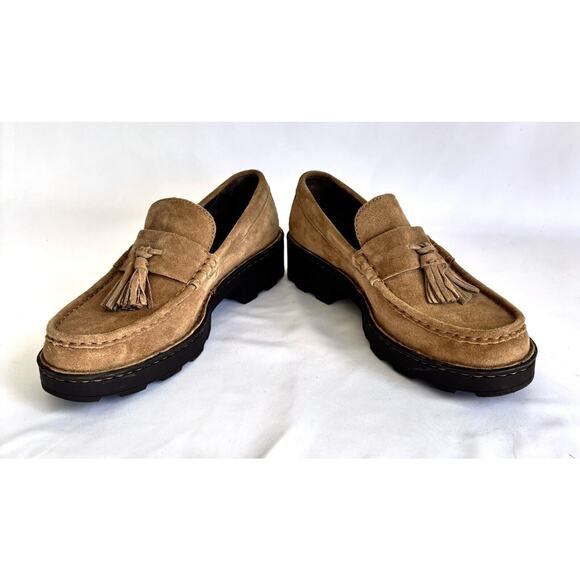 Born Women's Tan Suede Capri Tassel Loafers Chunky Heel Size 9M - Picture 3 of 8